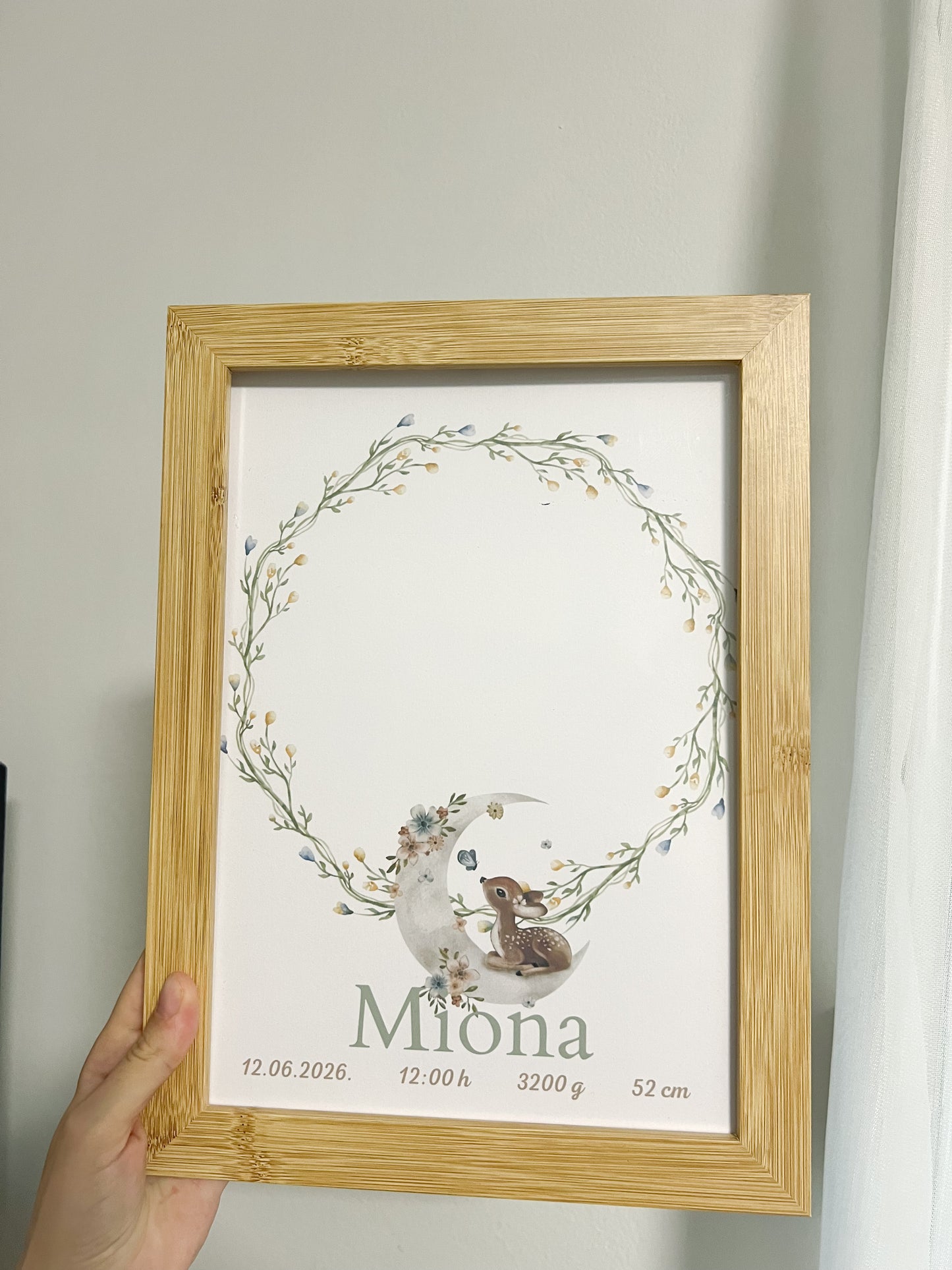 Poster sa otiskom Srna i Mesec