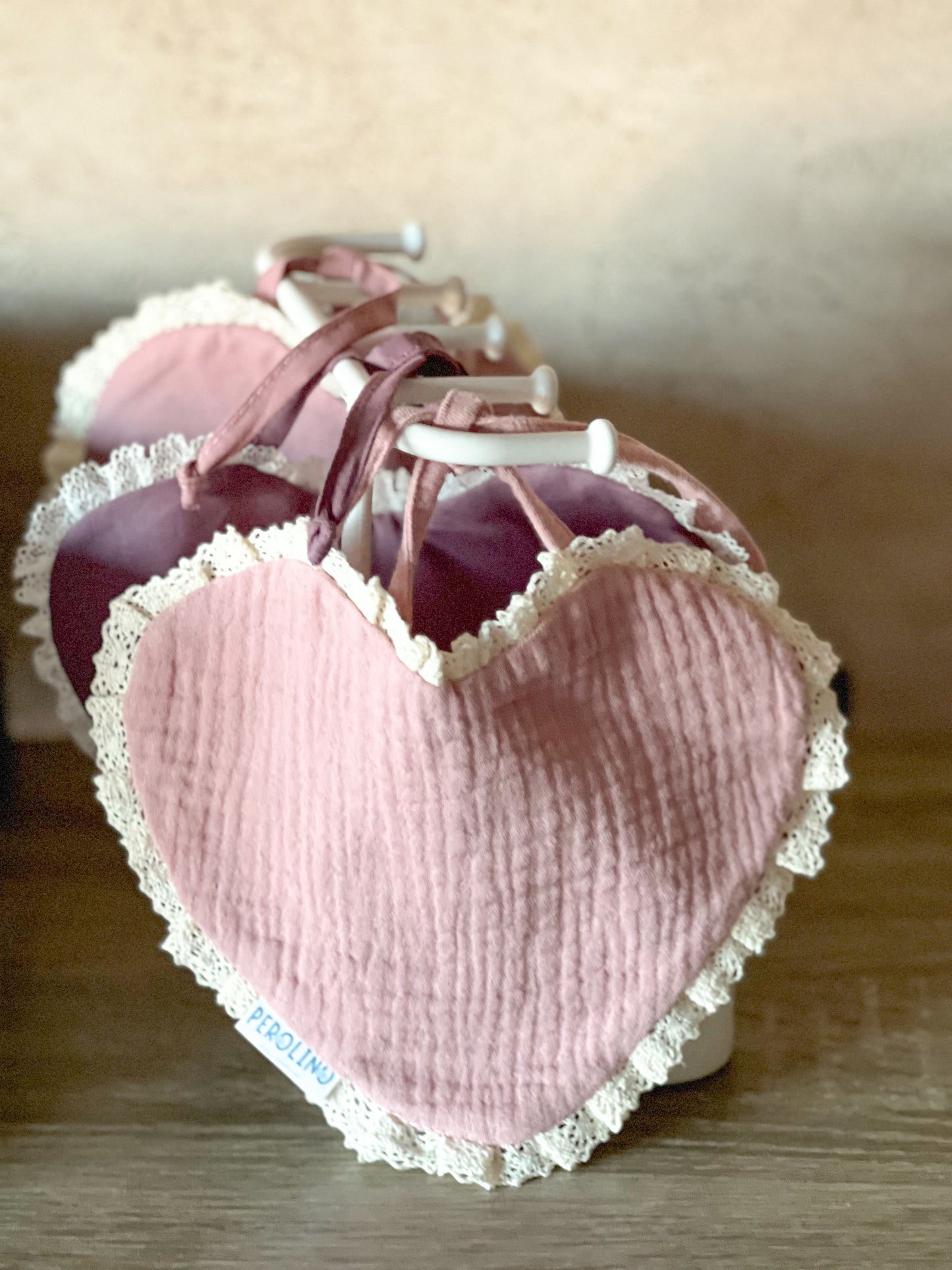 Portikla Srce - Muslin Puder roze