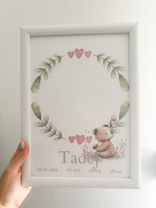 Poster sa otiskom Medvedić