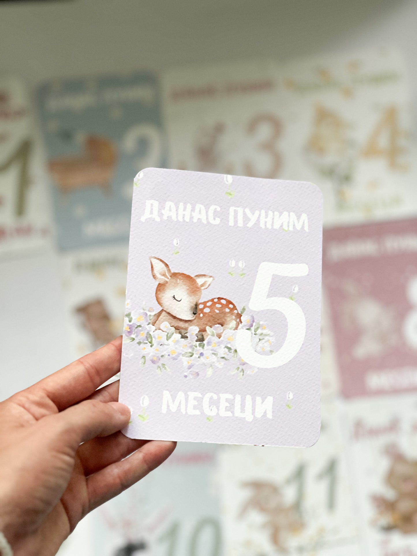 Kartice meseci za fotografisanje  - devojčice Pastel