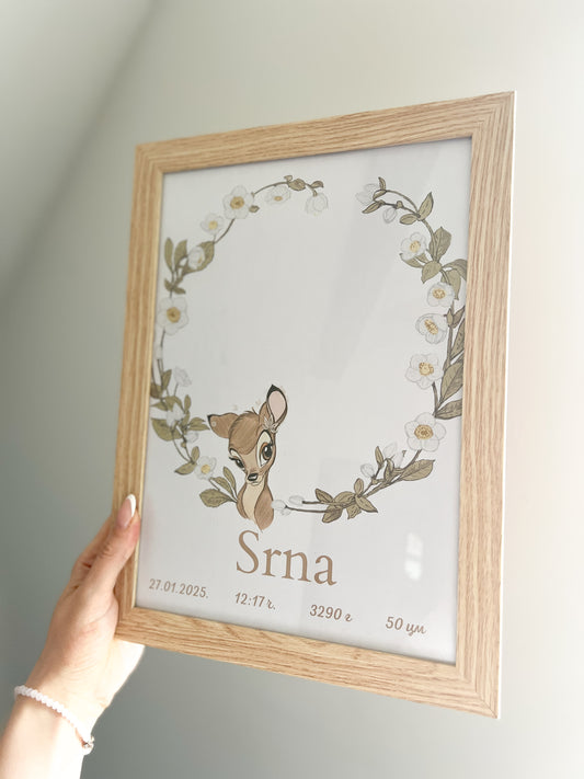 Poster sa otiskom Srna 2