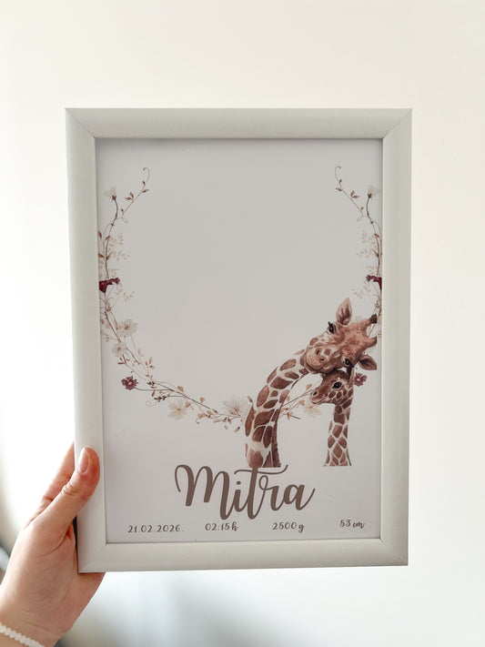 Poster sa otiskom Žirafa