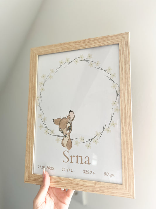 Poster sa otiskom Srna