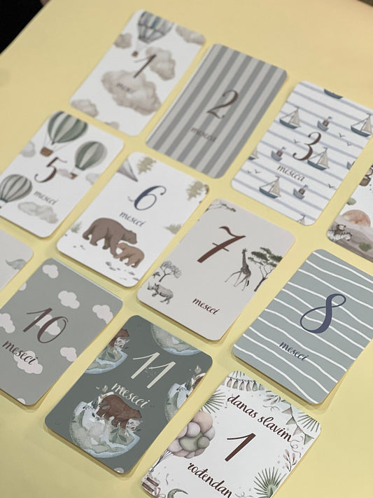 Kartice meseci za slikanje - zelene